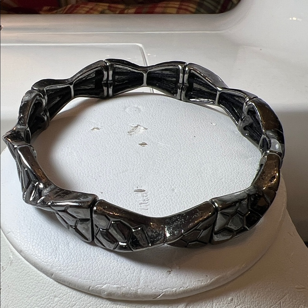 Black and Silver Geometric Bracelet